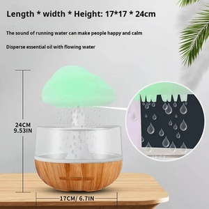 Rain Cloud Humidifier pelembab udara, penyebar melembabkan Hawa Mini ultrasonik tetesan air 7 warna cahaya - Product Image 5