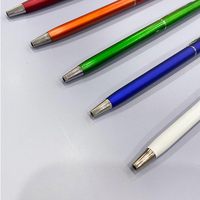 Stylo bille tactile en métal doré avec logo personnalisé, stylet recouvert de caoutchouc souple, largeur d'écriture 1,0 mm, stylos cadeaux d'affaires