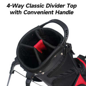 Sac de golf à double sangle, sac à dos léger, plusieurs poches, séparateurs de clubs, nylon durable, pour la marche ou le chariot de golf, logo personnalisé, OEM - Product Image 5