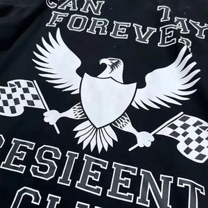 Custom logo DTG Print Long Sleeves Oversized Men Vintage Double Layer Acid Wash Cotton t Shirt - Product Image 4