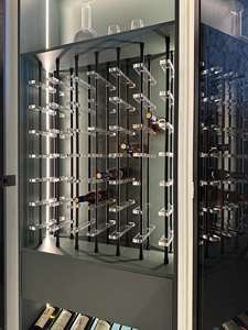 خزانة نبيذ أنيقة مخصصة مع إضاءة LED ذهبية ورفوف زجاجية لأثاث الترفيه المنزلي - Product Image 5