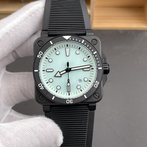 Reloj de Hombre con Esfera Cuadrada, Correa de Goma y Movimiento Mecánico de Lujo Superluminoso - Product Image 1