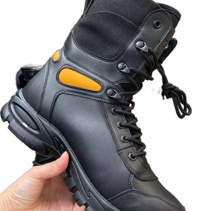 รองเท้าบูทนิรภัยหุ้มข้อสูงสำหรับผู้ชาย สีดำ กันน้ำ ทนไฟ ป้องกันการเจาะทะลุ เหมาะสำหรับงานกลางแจ้งและการฝึกอบรม - Product Image 5