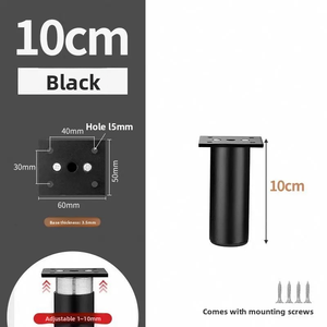 Pieds de canapé en métal réglables modernes, pieds de meubles carrés durables en acier inoxydable, pieds de lit de cabinet stables - Product Image 6