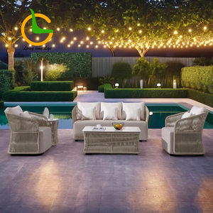 <span class=keywords><strong>Muebles</strong></span> de Jardín Modernos de <span class=keywords><strong>Mimbre</strong></span> Sintético para Exteriores, Sofá con Estructura Metálica, Resistente al Agua y a los Rayos UV, para Hotel, Parque de Ocio - Product Image 6