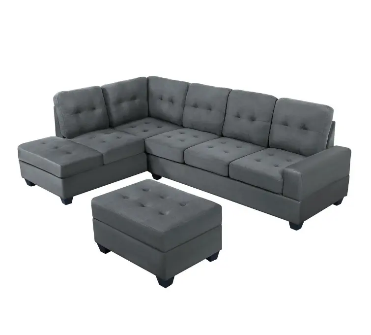 Canapé moderne sur mesure pour bureau, canapé modulable en velours gris, mobilier de salon
