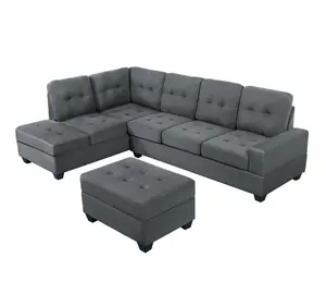 Sofá de diseño moderno hecho a medida para oficina, silla Seccional de terciopelo gris, sofá, muebles de sala de estar