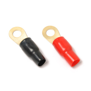 Ring <b>Terminals</b> 4Ga Brass 8.5mm Hole 33mm Length For Car Audio Wiring 10 Pairs Pack - Product Image 3