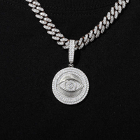 Hip Hop rappeur bijoux 925 argent Sterling Horus oeil cercle géométrique pendentif VVS broche réglage Moissanite diamant pendentif breloque