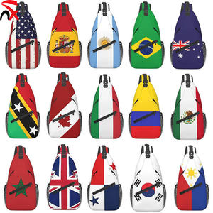 Wholesale Custom Country Flag Sling Backpack Chest Bag Crossbody Shoulder Bag Gym Cycling Travel Hiking Daypack