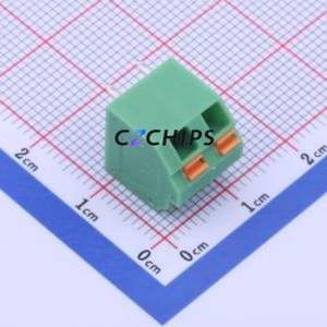 KF250NH-5.08-2P Spring Terminal Block Through hole Component (THT),P=5.08mm Connector 1x2P 5.08mm Green 2P - Product Image 1
