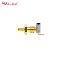 Connecteur SMA femelle droit à sertir pour câbles RG174, LMR100, RG316, pour port de périphérique et câble de test