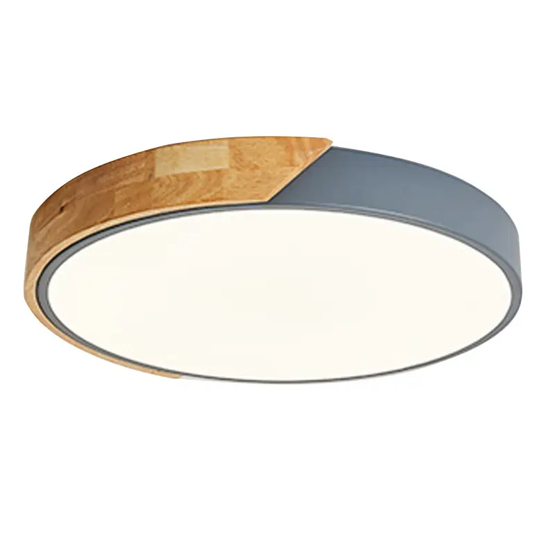 2021 hot sale modern bedroom round wooden fixture ultra-thin led ceiling lights for living room
