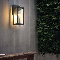 Applique Murale LED Moderne Simple Étanche en Verre et Aluminium E27 pour Extérieur, Balcon, Couloir, Allée, Entrée de Villa, Garage, Blanc Chaud 2700K