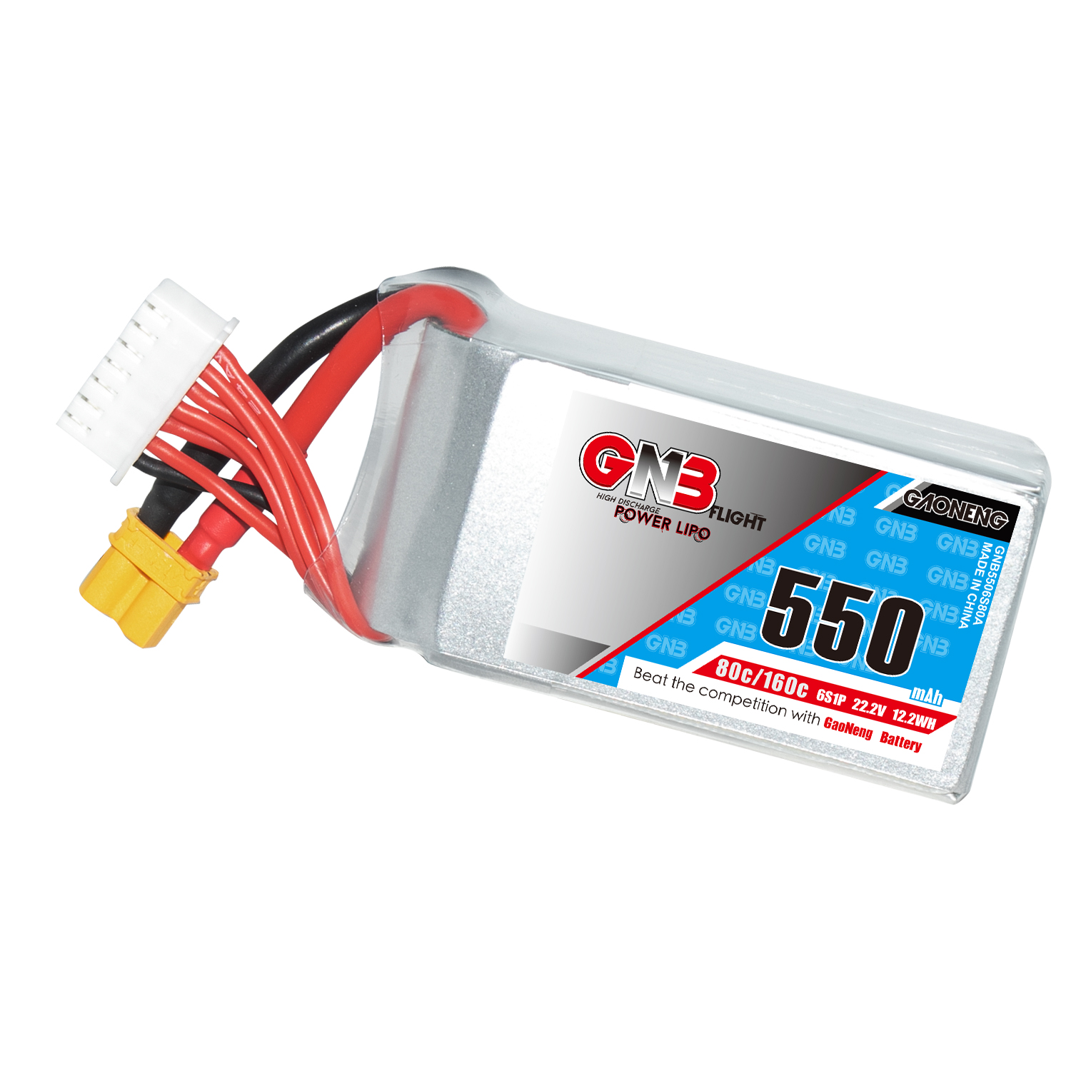 GNB GAONENG 550 мАч 6S 22,2 в 80C 160C XT30 RC LiPo батарея FPV Дрон Квадрокоптер вертолет Фристайл Дрон аксессуары Запчасти БПЛА