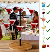 Tour à champagne, support à cocktails pour boissons, 2 niveaux, 10 porte-verres, tour à verres à vin pour champagne