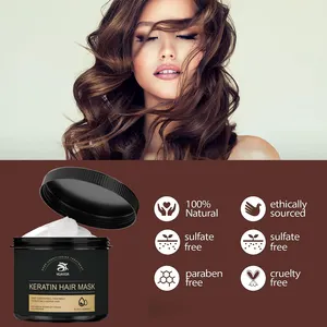 HuaXia Private Label 500ml Crème masque capillaire à la kératine pour cheveux secs extrêmement hydratés