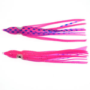 Pêche à la traîne à l'aide de jupes de poulpe et de calmars lumineux jupe personnalisée 10cm sac à fermeture éclair en plastique souple lac artificiel lac bateau - Product Image 5