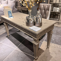 Meubles de bureau commerciaux européens anciens, style français, table d'écriture avec ornement de bureau en bois massif, pré-assemblé