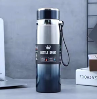 Termo de Acero Inoxidable 316 de Doble Pared con Aislamiento al Vacío de 1L, Botella de Agua Deportiva Portátil de Gran Capacidad, Regalos Empresariales de Plástico