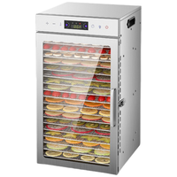 Digitale Timer Temperatuur 18 Trays Roestvrij Staal Fruit En Groenten Uitdroging Machines Fruit Groenten Droogmachine