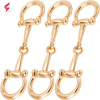 LIHUI Fashion Horsebit Metal Button Scarf Buckle Clasp Ring untuk Wanita (Emas Ukuran S)