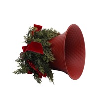 Décoration de Noël Premium : Nouvelles clochettes rouges en métal avec nœud en velours pour fabricants et fournisseurs de Noël