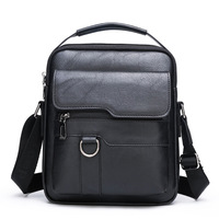 Sac à bandoulière pour homme, sac messager vertical tendance, sac de loisirs en cuir PU, grande capacité, doublure en polyester, commerce extérieur