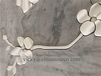 Type de marbre Dosseret 3d Relief Motif Mosaïque Mur Blanc Pvc Mosaïque Autocollant Carreaux pour Mur