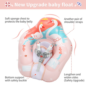 Swimbobo nueva actualización bebé infaltes natación comodidad Rosa anillo niños inflable cintura entrenador natación anillo bebé flotante con dosel - Product Image 2
