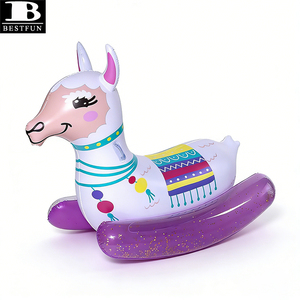 Flotador Inflable <span class=keywords><strong>de</strong></span> PVC Grueso con Diseño <span class=keywords><strong>de</strong></span> Llama y Brillantina, con Asas, para Piscina, para Niños y Adultos - Product Image 3