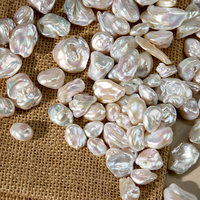 Perles d'eau douce Keshi blanches de haute qualité, naturelles et cultivées, perles en vrac pour la fabrication de bijoux
