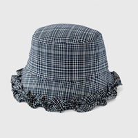 Topi Bucket Polos Bermotif Kotak-kotak Siap Kirim, Tepi Berumbai Kustom, Fashion untuk Pernikahan, Outdoor, Travel, Pantai, Santai, untuk Pria Wanita Unisex