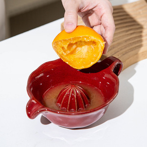 Presse-agrumes manuel créatif en céramique avec poignée, extracteur de jus pour aliments pour bébés, outil pratique pour presser citrons et pamplemousses - Product Image 1