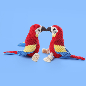 Manufacturer <strong>Wholesale</strong> Rope Tough Dog Chew <strong>Toys</strong> Red <strong>Parrot</strong> Dog Plush <strong>Toy</strong> Dog <strong>Toy</strong> - Product Image 3