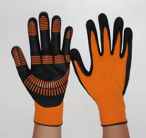 Suncend sarung tangan nilon spandeks 15g, sarung tangan kerja bertitik PVC + Busa nitril
