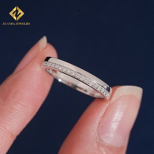 Anillo de Boda Apilable de Media Eternidad con Diamantes Cultivados en Laboratorio NGTC de ZUANFA JEWELRY, Plata 925, para Mujer - Product Image 1