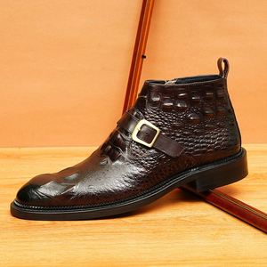 Elegant Italian Style Men's Oxford <b>Boots</b> for Business Office Formal Genuine Leather Handcrafted Thick Soled - Product Image 3