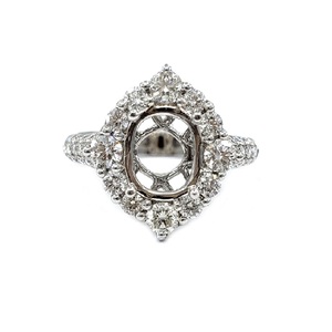 Livraison rapide, haute qualité, bague de fiançailles et de mariage en or jaune massif 18 carats, diamant véritable de forme ovale, magnifique halo, pour femmes - Product Image 1