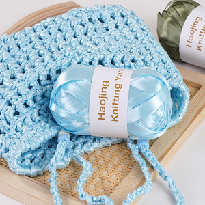 Fil à tricoter et à crocheter en mélange 100 % polyester acrylique <span class=keywords><strong>Hyuna</strong></span>, idéal pour sacs, tapis et projets de crochet, avec motifs teints. - Product Image 3