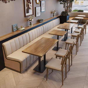 Bộ bàn ghế nhà hàng hiện đại với mặt bàn gỗ, bàn dùng cho quán cà phê và bộ ghế da dành cho nhà hàng - Product Image 5