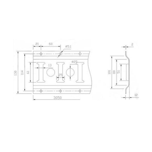 Perfil de riel horizontal para camión Restricción de vía de carga logística chapada en zinc Carga E O Track - Product Image 2