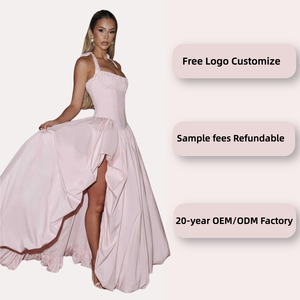 <span class=keywords><strong>Robe</strong></span> de soirée élégante blanche à col halter avec jupe bouffante spectaculaire et dos lacé pour invitées de mariage, robes de soirée sur mesure pour femmes, fabricant - Product Image 2