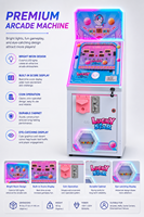 Machine de jeu d'arcade à flipper en métal à monnayeur pour enfants, pour divertissement intérieur, avec garantie d'un an, version anglaise