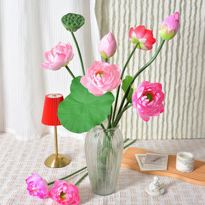 Fleurs de lotus artificielles, fausses tiges de nénuphars pour arrangements floraux de mariage, de temple et décoration paysagère - Product Image 2