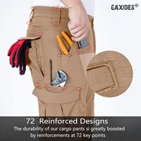 Pantalon cargo tactique kaki pour homme, taille élastique, coupe décontractée, multi-poches, pantalon utilitaire, marque personnalisée OEM ODM