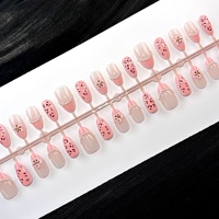 Autocollants 3D en résine Weiyu pour ongles, motif léopard rose perlé, pour femmes, origine Zhejiang, abricot court