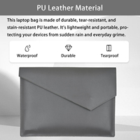 Housse d'ordinateur portable en cuir PU simple avec logo personnalisé, 13,3, 14, 15,6 pouces, sac de voyage pour ordinateur portable pour MacBook/Surface Book/ThinkPad/Asus/Dell/HP
