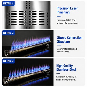 Bruciatore Tubolare Industriale a Gas per Caldaie e Componenti - Riscaldatore per Piscina, Forno Pizza, Barbecue Certificato CE OEM ODM - Product Image 3