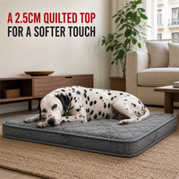 Matelas orthopédique pour chien, couche supérieure matelassée de 2,5 cm, surface douce, lit rectangulaire pour chien